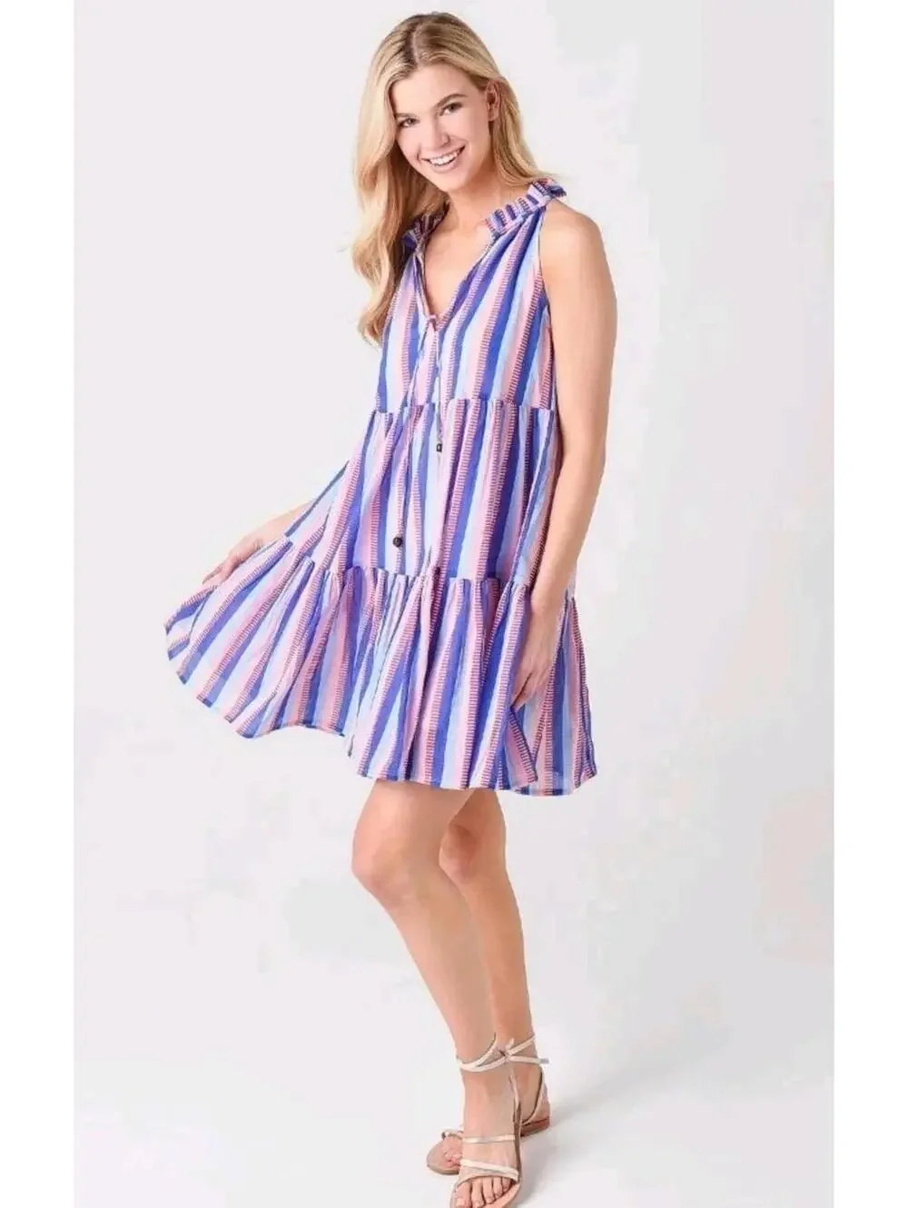 Oliphant Ruffled Short Tiered Dress size XS - Picture 1 of 9